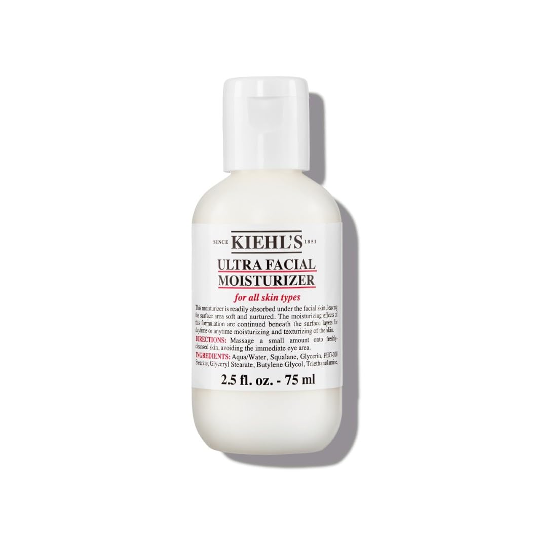 Kiehl's Ultra Facial Moisturiser, Face Moisturiser For Women & Men, Suitable for All Skin Types, Fragrance-Free, 75ml