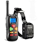 Ticent Dog Training Collar with Remote Controller Shock Collar for Small Medium Large Dogs, 1000ft Rechargeable Waterproof Dog Training Collar with Beep/Vibration/Electric Shock [2018 Upgraded]