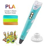 3D Pen,SHONCO 3D Printing Pen with LCD Screen Display for 3D Drawing Modeling Arts Crafts Doodle with 3 Color 1.75mm ABS Filament (Blue)