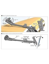 Soporte de coche, Premium ajustable Arm Extension Parabrisas Soporte de coche para tablet Apple iPad Mini, Apple iPhone 6S 6 PLUS 5 y se W cuna soporte de giro (uso con o sin Caso (7)