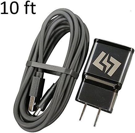 FAST Charger for Samsung Galaxy S9 S9+ S8 S8+ Note 8 + 10 Foot Type C USB-C Data Charging Cable - Black QuickCharge 3.0