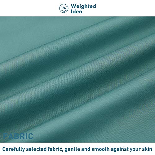 Weighted Idea Cooling Bamboo Weighted Blanket Removable Duvet Cover 48''x78'' (100% Natural Bamboo, Sea Grass Blue) - Thumbnail 2