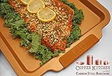 Copper Kitchen Non-Stick Cookie Sheet - E4U 18 x 12 Carbon Steel Chefs Baking Sheet