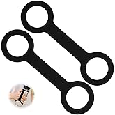 KAKUPPA 2 Pack Water Bottle Accessories Carrier Grip, Non-Slip Silicone Handle Strap Makes Any Bottle Handheld, Soft Band Holder for Gym During Workouts (Black 2pcs)