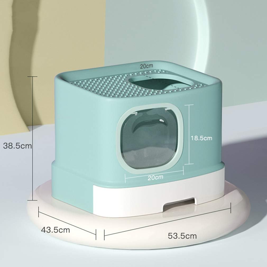Fully Enclosed Cat Litter Box Cat House with AntiSplash
