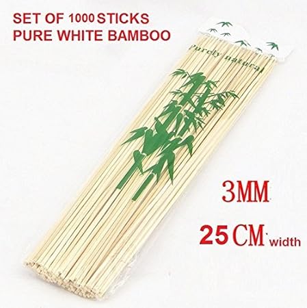 SYGA Bamboo Skewers 10 Inches (1000 Sticks)