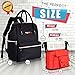 Baby Diaper Bag Backpack Organizer - Multi-Function Designer - Wide Open Tote Bag for Mom Dad Boys & Girls - Waterproof - Bonus Stroller Organizer - Black