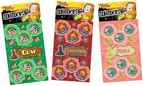 Just For LaughsDr. Stinky's Scratch N Sniff Stickers 3-Pack, Fish, Cow, Campfire, 81 Total