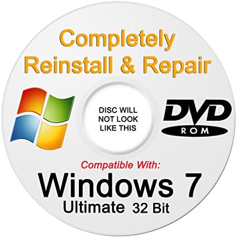 Bootable Windows 7 Ultimate x86 (32 Bit), perfect for Acer Computers & Laptops Master DVD Repair/Re-Install Recovery, Restore, Factory Reset. (+ 100% FREE!!! For a limit time we are happy to include a DRIVERS recovery & restore DVD for free)