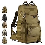 Huntvp 55L Tactical Military MOLLE Assault Backpack Pack Large Waterproof Bag Rucksack Sport Outdoor Gear For Hunting Camping Trekking