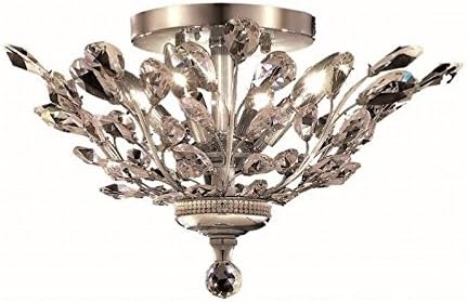 Elegant Lighting Orchid Collection 4-Light Flush Mount with Swarovski Spectra Crystals, Chrome Finish