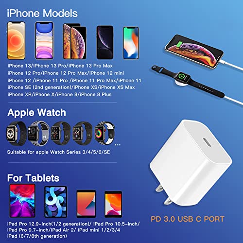 Apple Watch Fast Charger, 20W PD USB C Charger iWatch Charger with 2 in 1 Charging