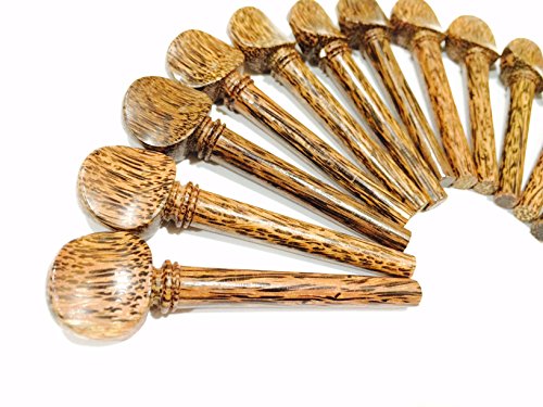 Set of 12 Indian Palmwood Pegs for Violin,Viola & Oud with parisian eye - Thumbnail 4
