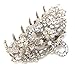 NEW Fancy Blue Austrian Crystal Hair Claw Clip Clamp Wedding Ribbon Bow Metal 4 color (silver)