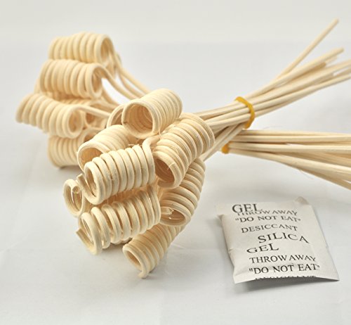 Ougual Natural Rattan Fragrance Diffuser Replacement Reed Refill Wavy Spiry Sticks 20 pieces (7" Spiral)