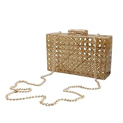 RomanticDesign Women Acrylic Handbag Rattan Woven