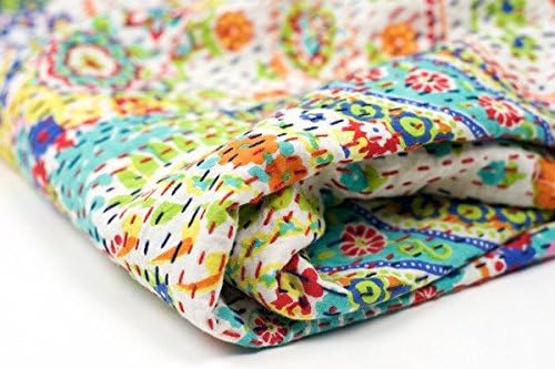 Paisley White Kantha Throw