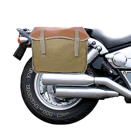 Jolitac Motorcycle Saddle Bag Large Capacity Canvas Panniers Bags for Bicycle Bike Motor Rear Seat Carrier Bag Army Green Two Side Saddlebags