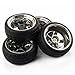 SkyQ 5 Spoke RC 1/10 Scale Car On Road Tires Tyre and Wheel Rims Black Plated 4pcs