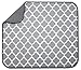 S&T INC. Absorbent, Reversible XL Microfiber Dish Drying Mat for Kitchen, 18 Inch x 24 Inch, White Trellis