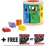 Shape Sorting Drum Classic Toy + FREE Melissa & Doug Scratch Art Mini-Pad Bundle [90414]