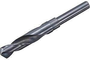 uxcell 17.5mm Drill Bit 1/2" Reduced Shank 4341 High-Speed Twist HSS Nitriding Black 135° for Light-Duty Soft Metal Aluminum Alloy Wood Plastic