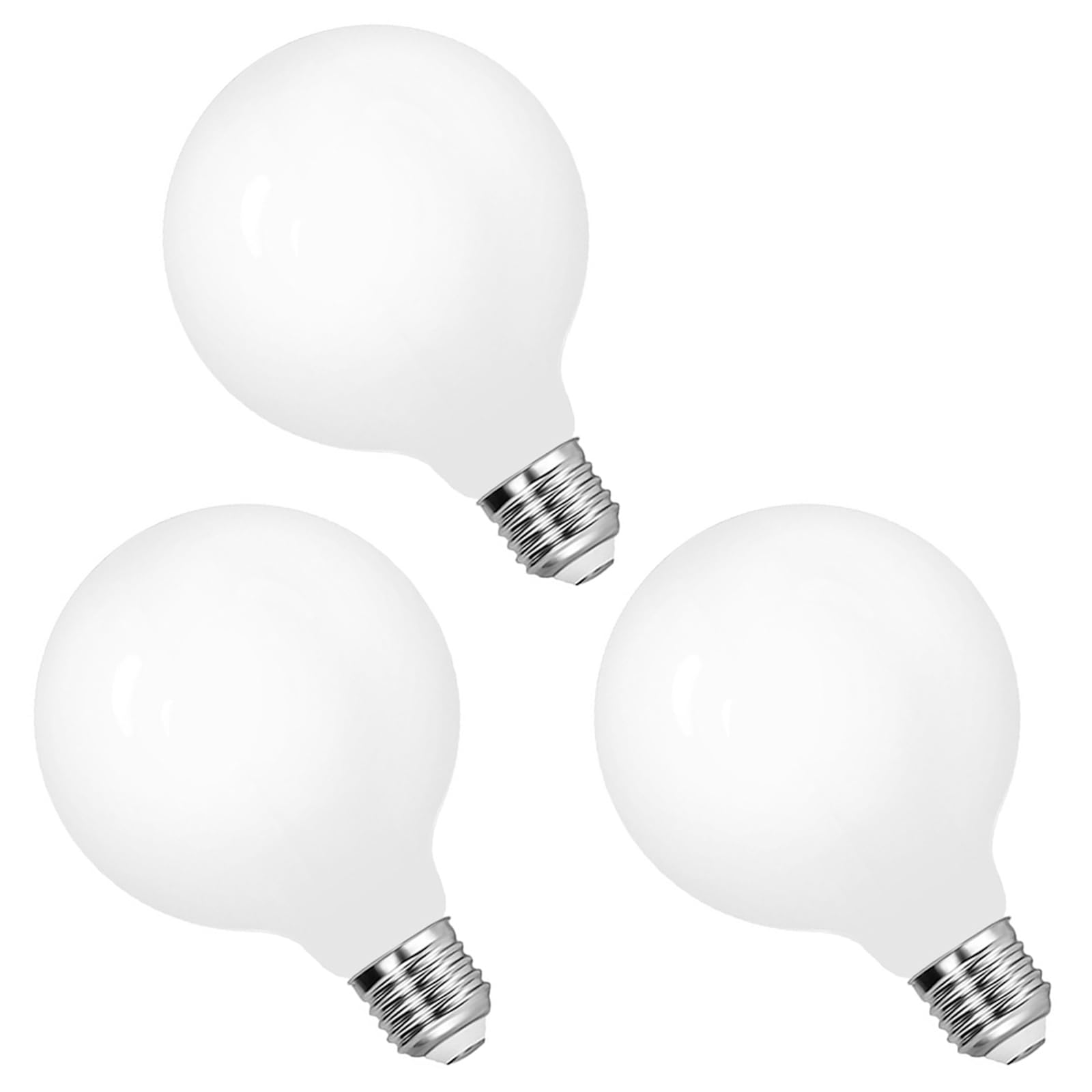 ENUOTEK LED E27 Edison Screw Light Bulb 6W 680Lm Nature White 4000K, G95 Long Filament Large Globe E27 LED Bulb, Replace 60W Incandescent Lamps, for Pendant Wall Bedside Lamp, Not Dimmable Pack of 3