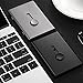 Tatuo 2 Pack Thumb Drive Business Card Holder Stainless Steel Business name Card Case Portable Slide Out name holder Wallet Nice Design pocket for Men and Women(Black/Gray)