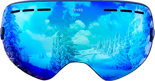Traverse Virgata Lens Only Ski, Snowboard, and Snowmobile Goggle Replacement Lens, Cobalt REVO Blue Lens