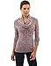 PattyBoutik Women's Drawstring Cowl Neck Marled Sweater