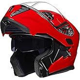 ILM Motorcycle Modular Full Face Helmet for Adult Flip up Dual Visor LED Tail Light Optional DOT