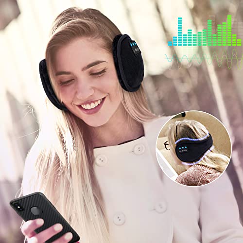 LCdolida Bluetooth Ear Warmers Ear Muffs Earmuffs Builtin HD Speakers