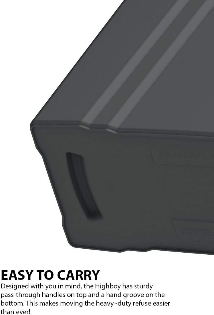 United Solutions TI0032 Highboy Waste Container, 23 Gallon, 1-Pack, Black: Home & Kitchen