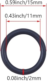 Othmro Nitrile Rubber O-Rings 15mm OD 11mm ID 2mm Width Sealing Gaskets 50pc view 3