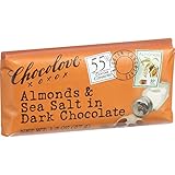 Chocolove Xoxox Premium Chocolate Bar - Dark Chocolate - Almonds and Sea Salt - Mini 1.3 oz Bars - Case of 12