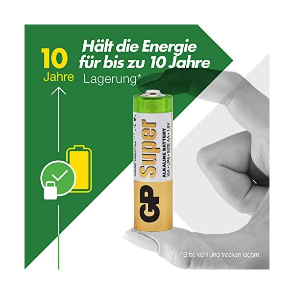 GP Batterien AA 1,5V Super Alkaline Longlife G-TECH Technologie, Vorratspack mit 80 Stück Mignon AA Batterien – Bild 6