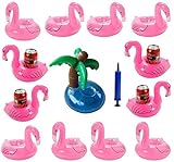 iLoveCos Inflatable Flamingo Coasters Palm Tree Drink Holders With Inflator (Updated Version) 14 Piece
