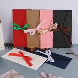 Yafe 12 Pcs Gift Envelopes Kraft Paper 22x11cm with Ribbons 6 Colors view 5
