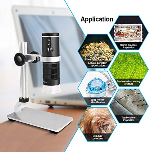 Cainda WiFi Digital Microscope for iPhone Android Phone Mac Windows, HD