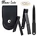 Nail Clippers Set 2PCs Fingernail and Toenail Clippers, Stainless Steel Nail Cutter with Nail Clipper File & Pouch by Emmo Lady (Black)