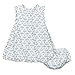Burt's Bees Baby Baby Girls' Organic Sleeveless Bubble Dress & Diaper Cover, Cloud, 18 Months