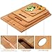 MASTERTOP Bamboo Cutting Board Sets for Kitchen, 4pcs Wood Chopping Boards for Meat/Cheese/Vegetables, Juice Groove, Large Butcher Block, Grip Handles, Serving Tray, Knife, Cut Resistant Gloves