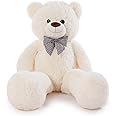 Poutmac 47 inch Giant Teddy Bear Stuffed Animal White Big Plush Teddy Bear Valentine's Gift for Girlfriend Soft Stuffed Bear Animals for Christmas,Birthday,Mother's Day