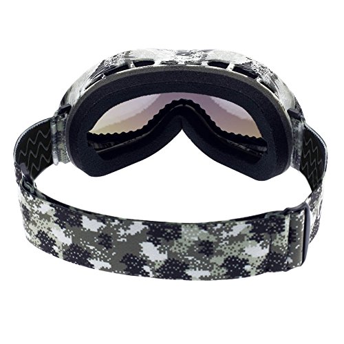 PP PICADOR Kids Ski Goggles, Kid Snow Snowboard Goggles for Boys Girls 4-7 with Over Glasses OTG Design Anti-Fog Lens 100% UV Protection Helmet Compatible(Gray)