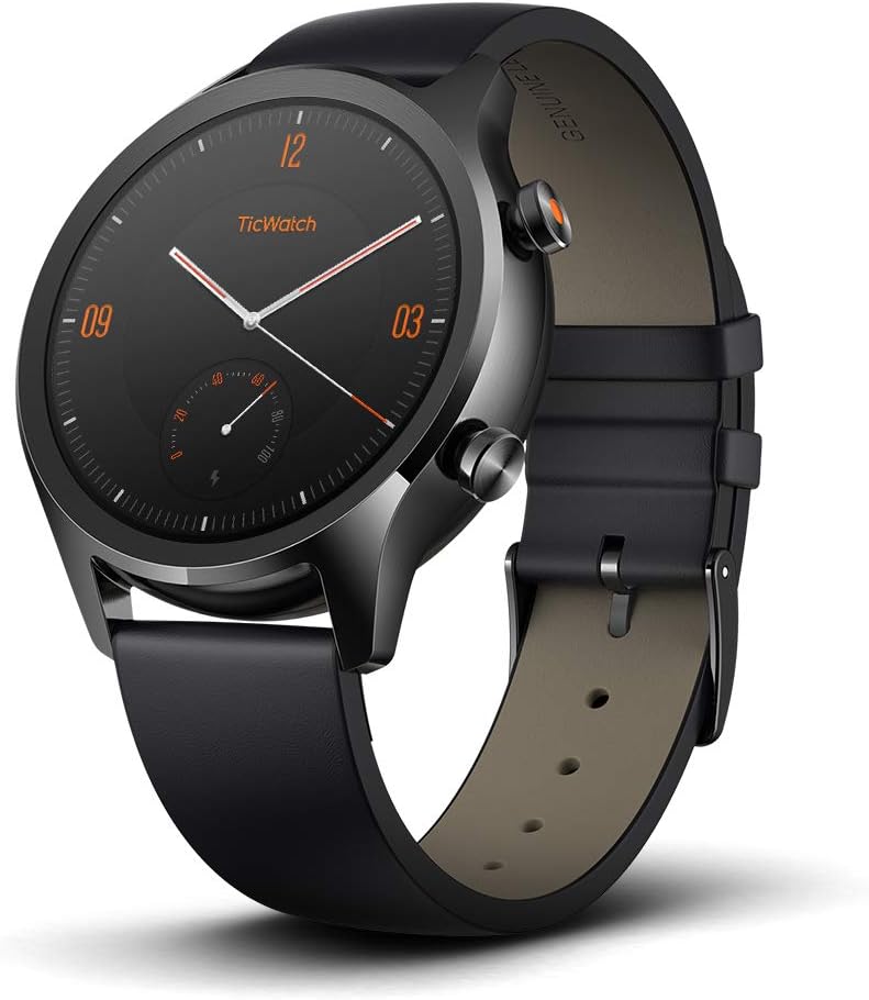 TicWatch Mobvoi C2, Wear OS Google Classic smartwatch, IP68 Sweat and Waterproof, Compatible with iPhone and Android