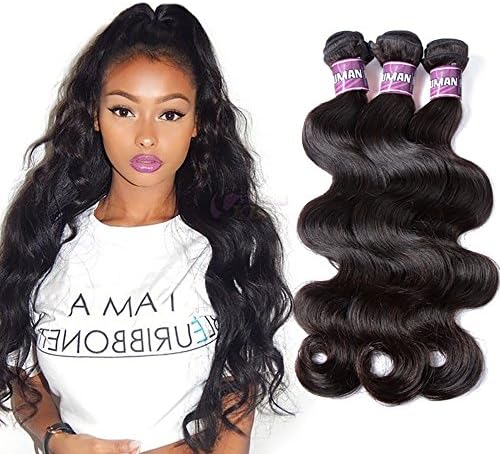 XBLHAIR 7A Grade 100% Unprocessed Hair Extension Brazilian Virgin Hair Body Wave Human Hair Weaves 3 Bundles Deals Women Natural Color Hair 100g/pc Total:300g (20 22 24)
