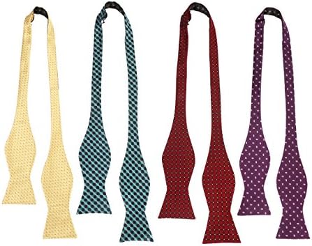Zakka Republic 4pc Mens Fashion Adjustable Length Self Tied Necktie Bow Ties (SBT-04)
