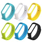 6 Pcs Xiaomi Mi Band 4 Strap Bracelet Replacement Silicone Strap for Xiaomi Mi 3/4 Band Smart Watch Wristband Waterproof Wearable Breathable