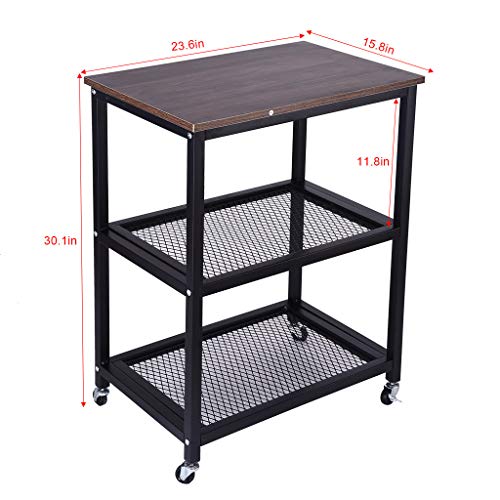Puyujin Serving Car, Serving Cart 3-Tier Kitchen Utility Cart On Wheels With Storage For Living Room — Shipped from the United States - Thumbnail 2