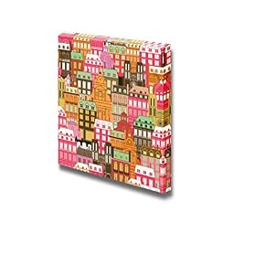 Seamless Pattern with City Buildings Wall Decor